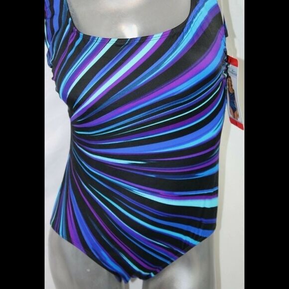 LengthWaves by Longevity Brands Women's One-Piece Swimsuit (Purple, 8) NWt - Picture 2 of 5